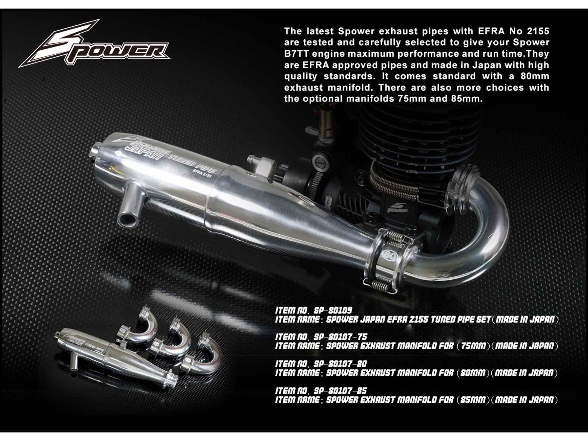 SPower MkIII EFRA 2155 Tuned Pipe Set Made by O.S. Japan