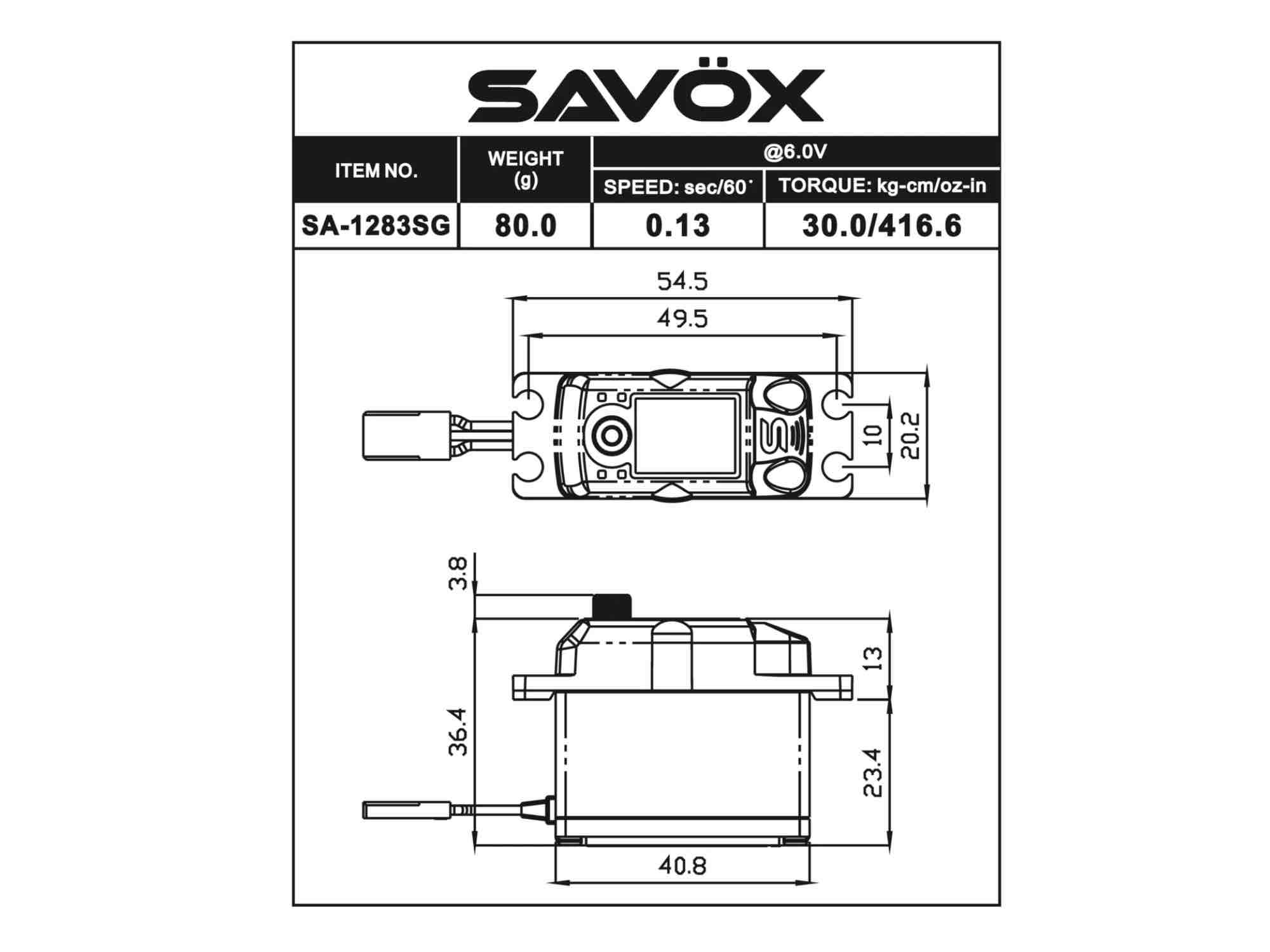 SAVÖX Standard Size Coreless Digital Servo