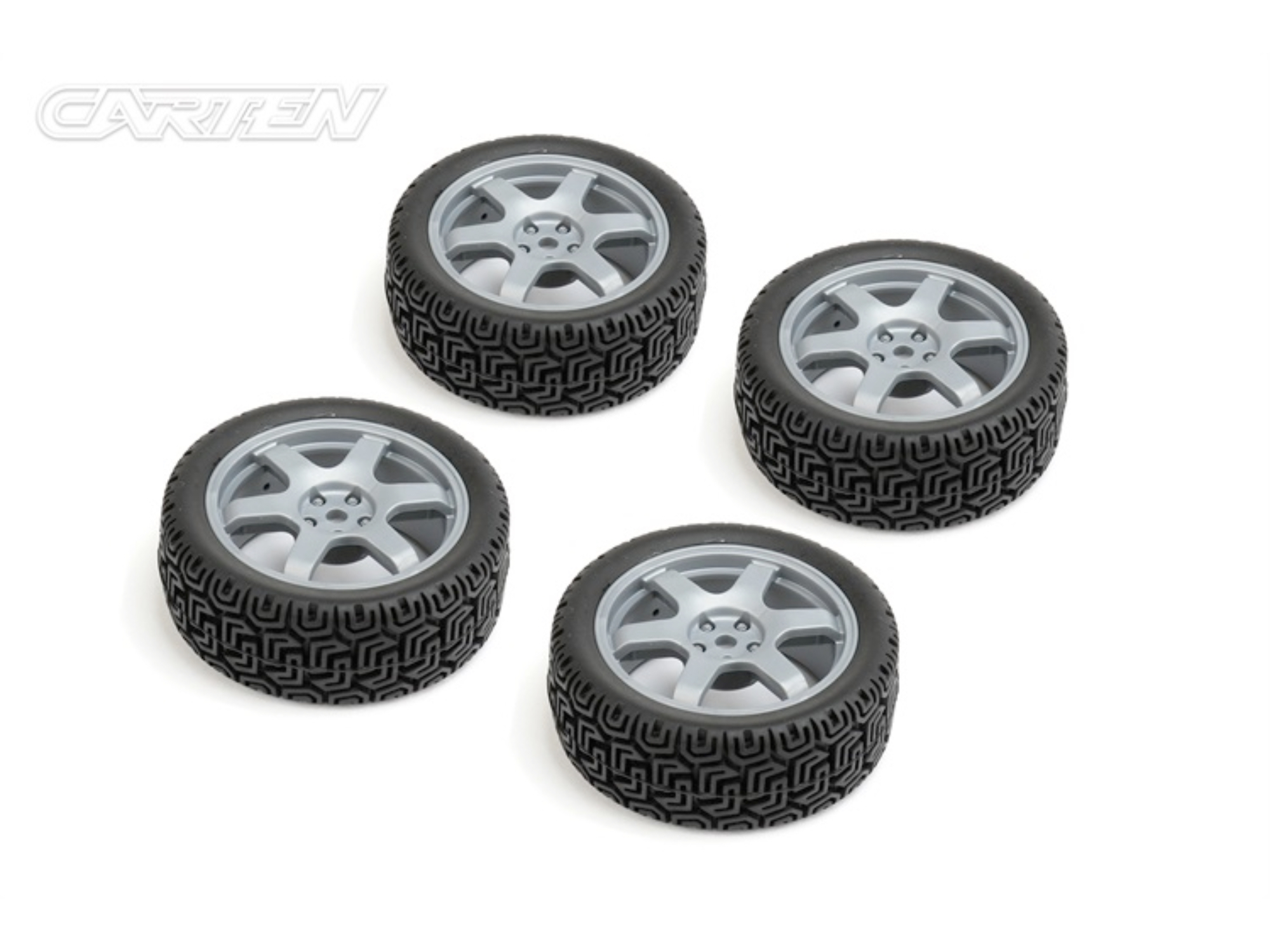 CARTEN TC Rally Tires+Wheels 6 Spoke Grey ET -0mm (4PCS)