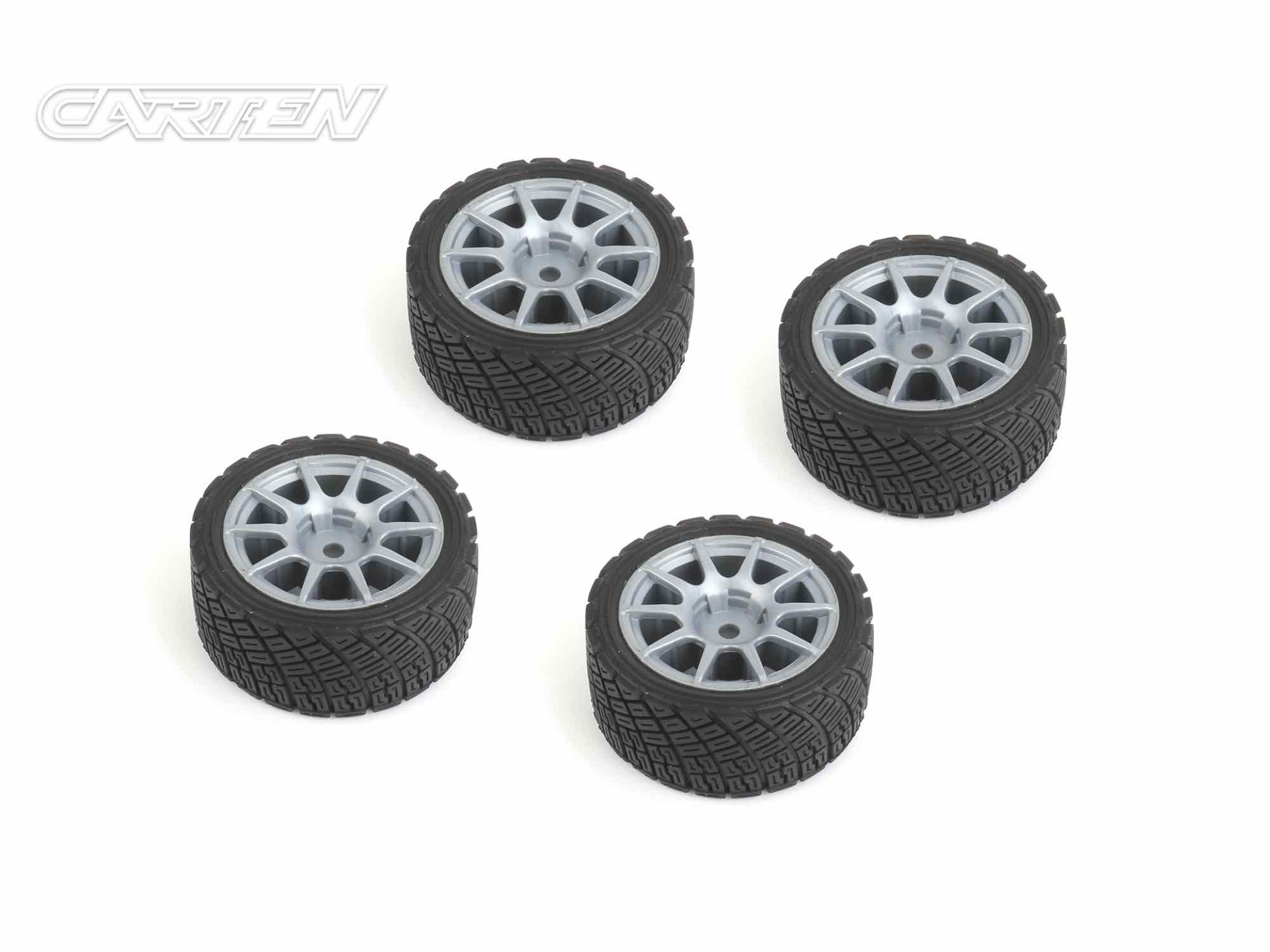 CARTEN M-Rally Tires+Wheels 10 Spoke Grey  +1mm (4PCS)