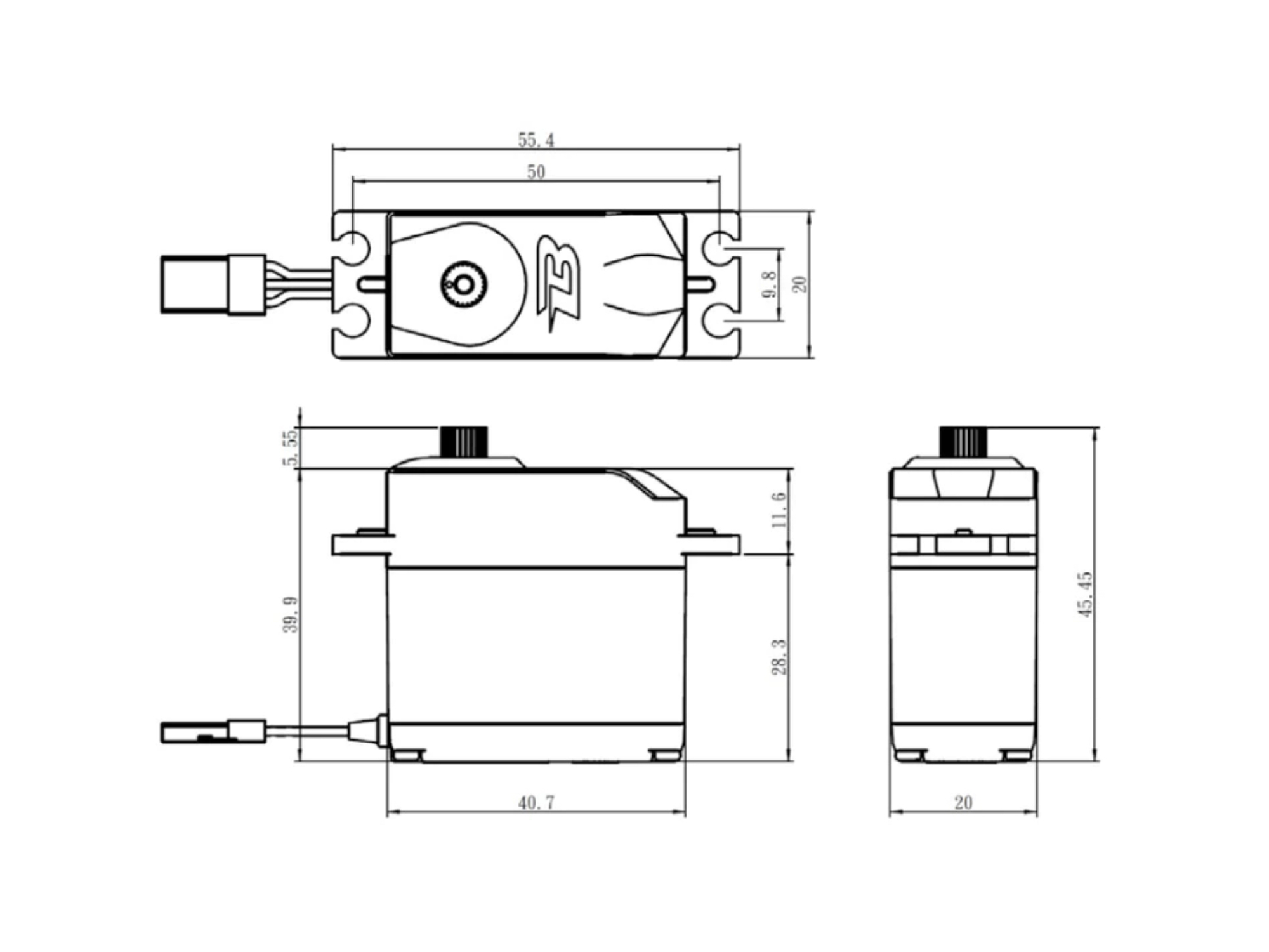 SAVÖX B08 Standard Size Budget Analog Servo 8kg/0,15sec