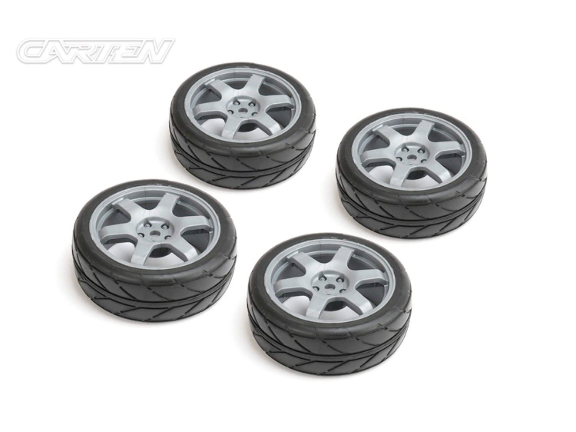 CARTEN TC Intermediate Tires+Wheels 6 Spoke Grey ET -0mm (4PCS)