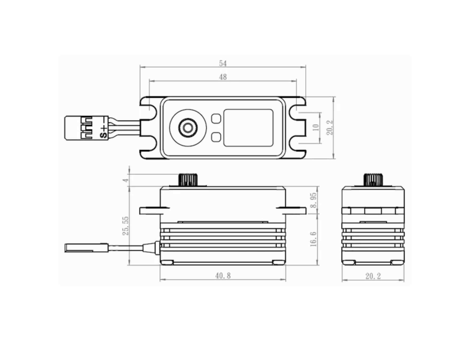 SAVÖX SB2262SG Low Profile Digital Brushless Servo Aluminium 7,4V 30kg/0,08s