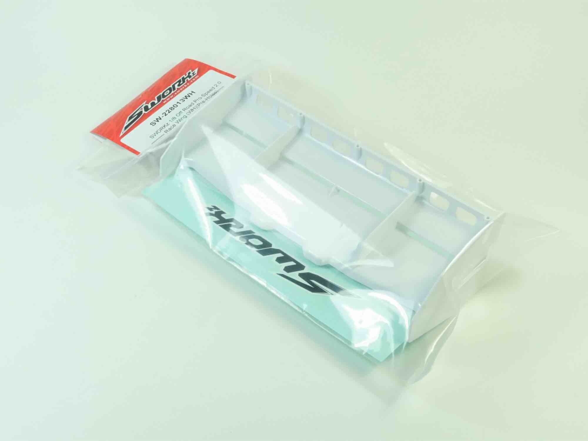 SWORKz 1/8 Off Road Pro-Speed 2.0 Race Wing (WHITE)(Pre-Holes)