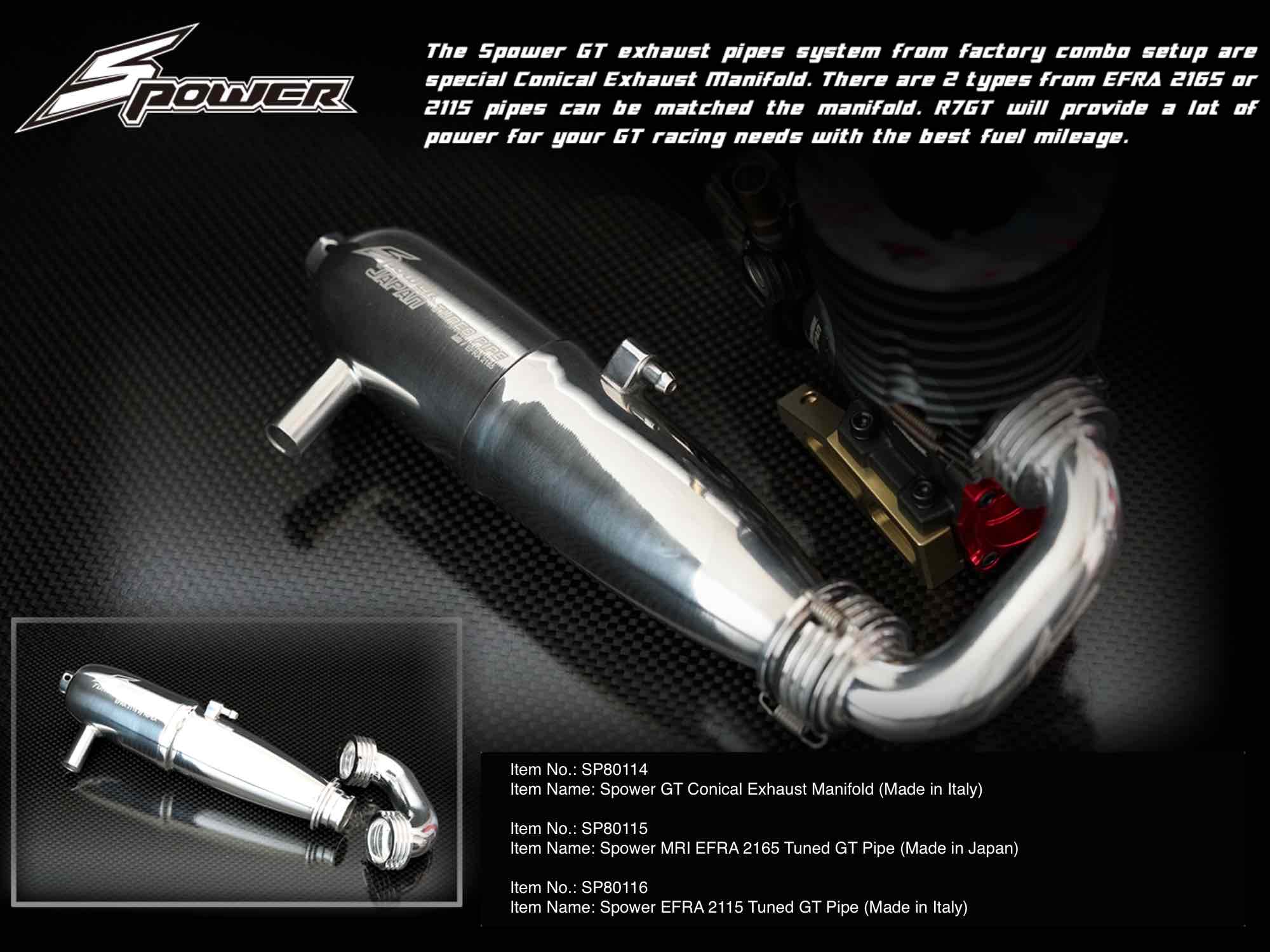 SPower EFRA 2115 Tuned Pipe Set (Made by Hipex Italy)