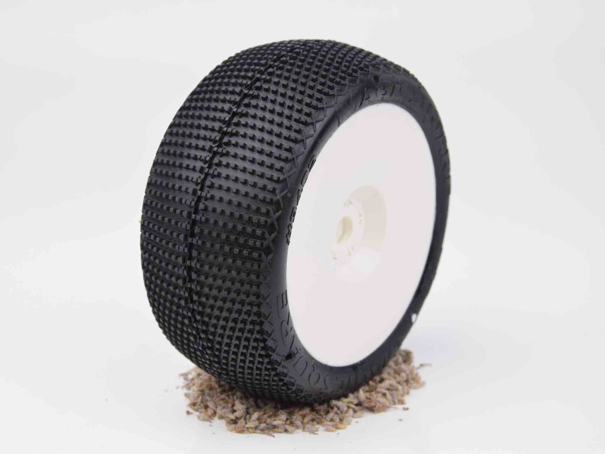 TPRO 1/8 Truggy MAGIC SQUARE Tire Pre-Mounted (WH)