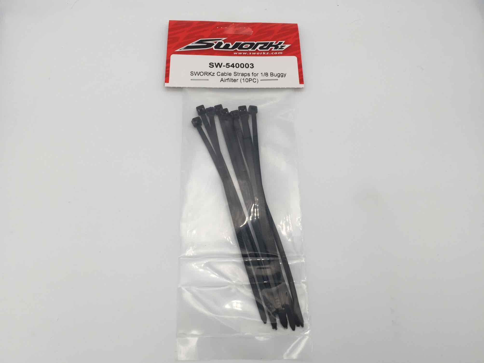 SWORKz Cable Straps for 1/8 Buggy Airfilter (10PC)