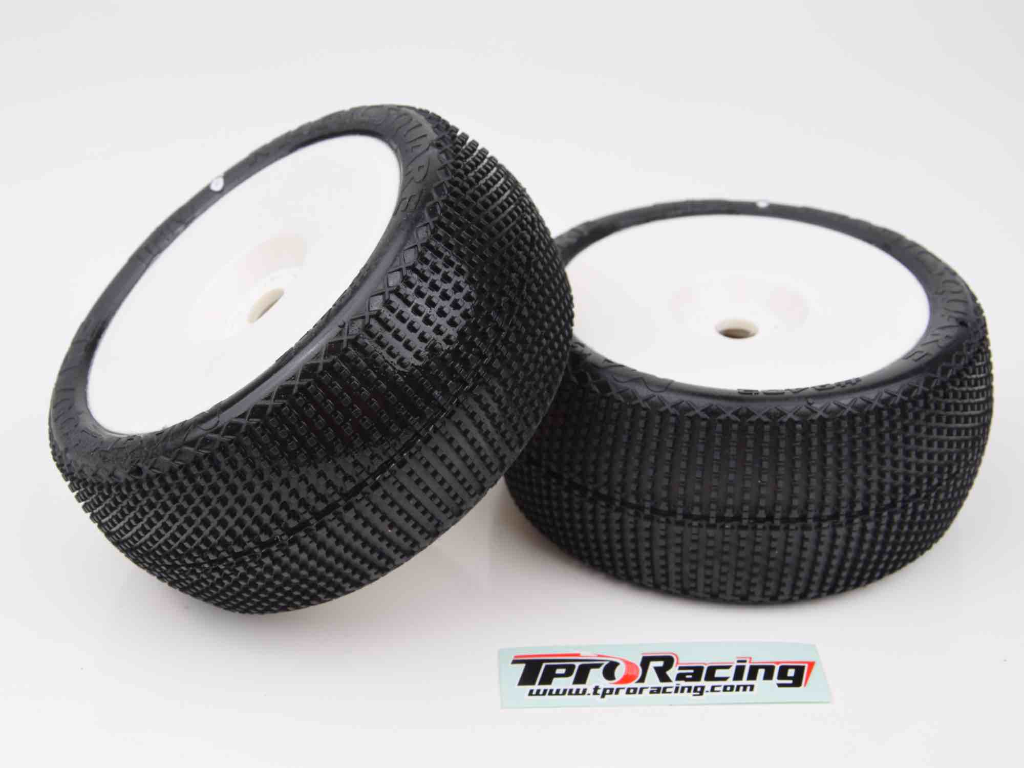 TPRO 1/8 Truggy MAGIC SQUARE Tire Pre-Mounted (WH)