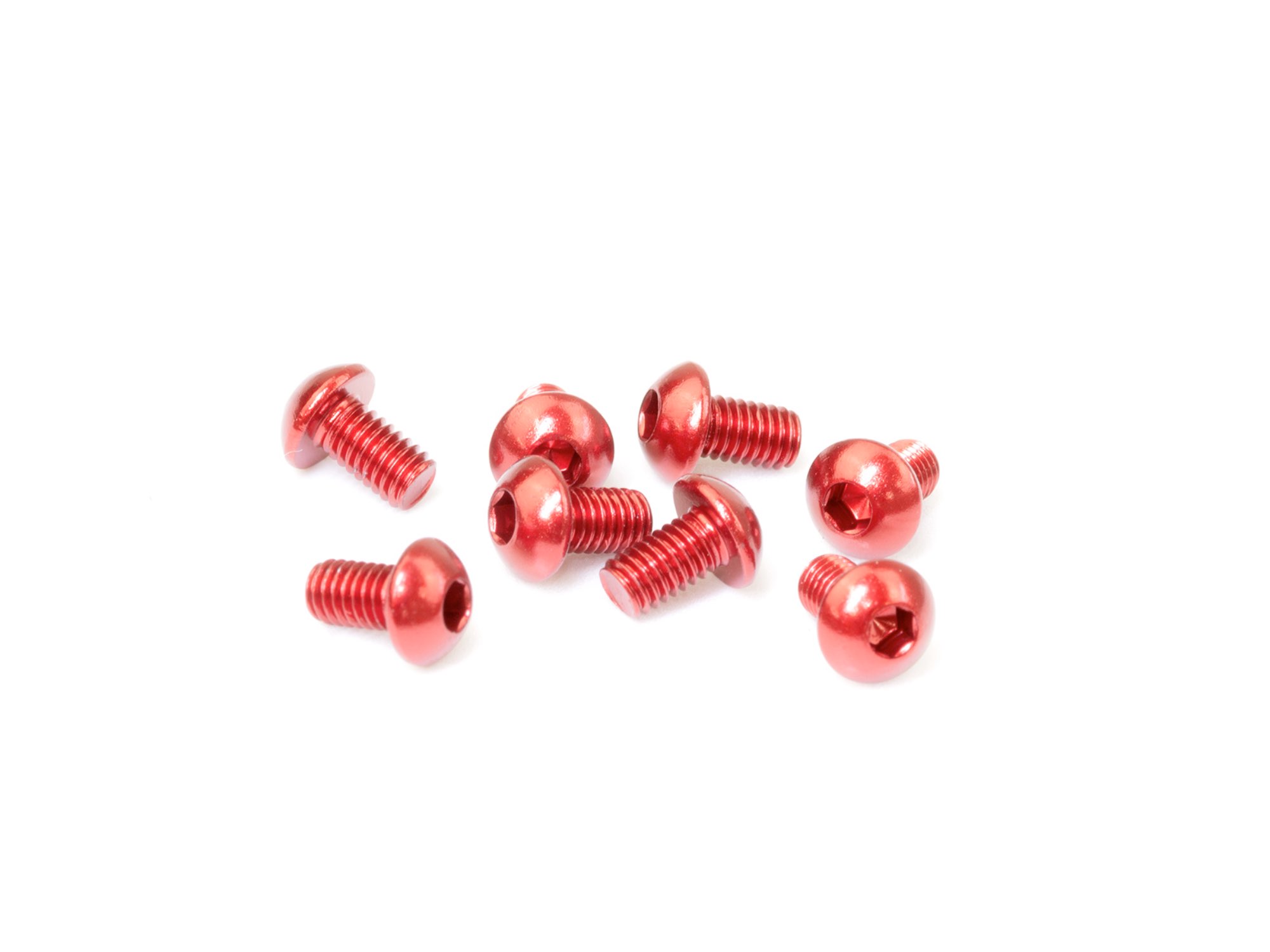 INF1NITY M3x5mm ALU BUTTON HEAD SCREW (Red/8pcs)