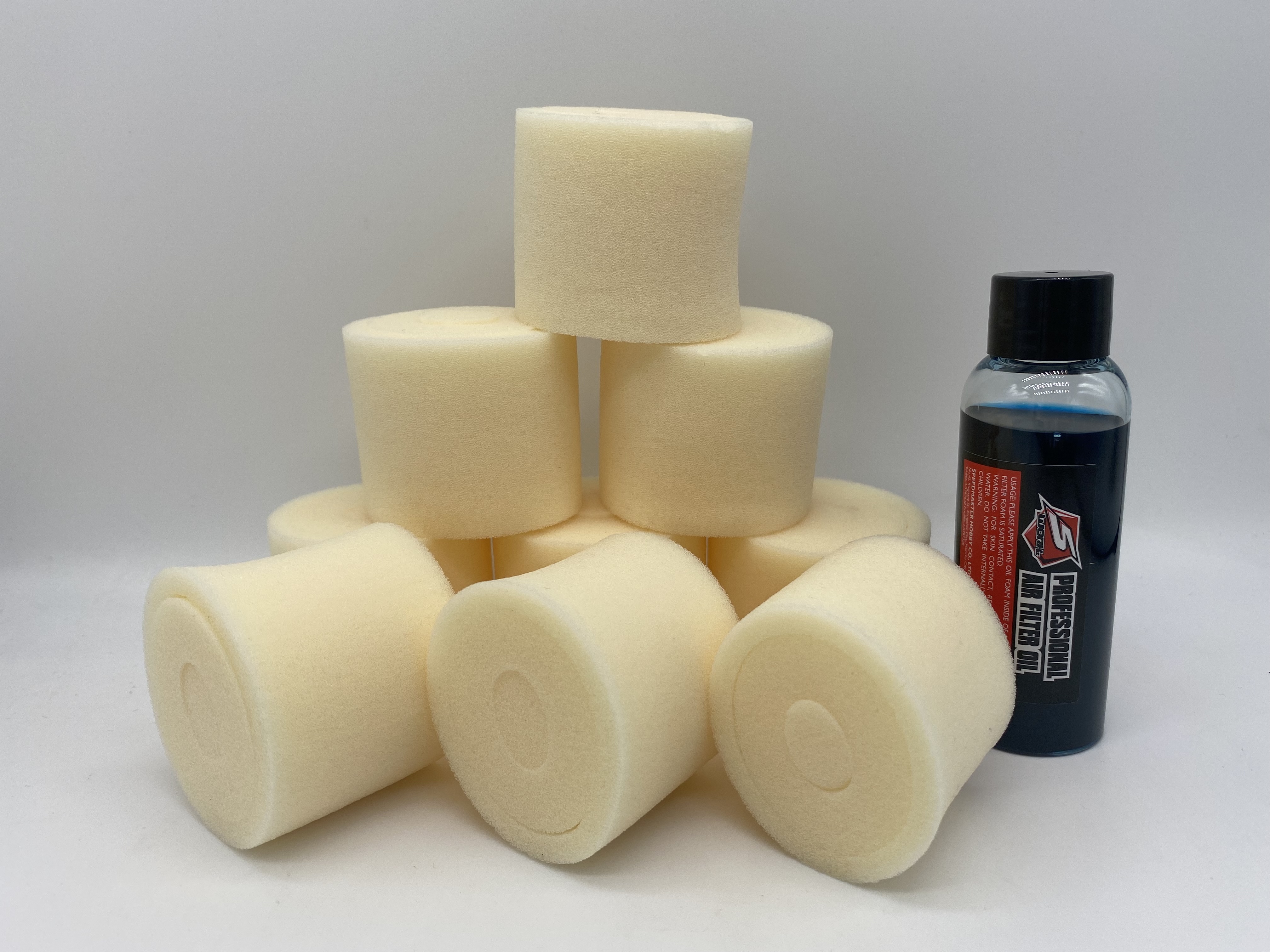 SWORKz High Density Air Filter Foam Combo Set with Air Filter Oil (9 sets)