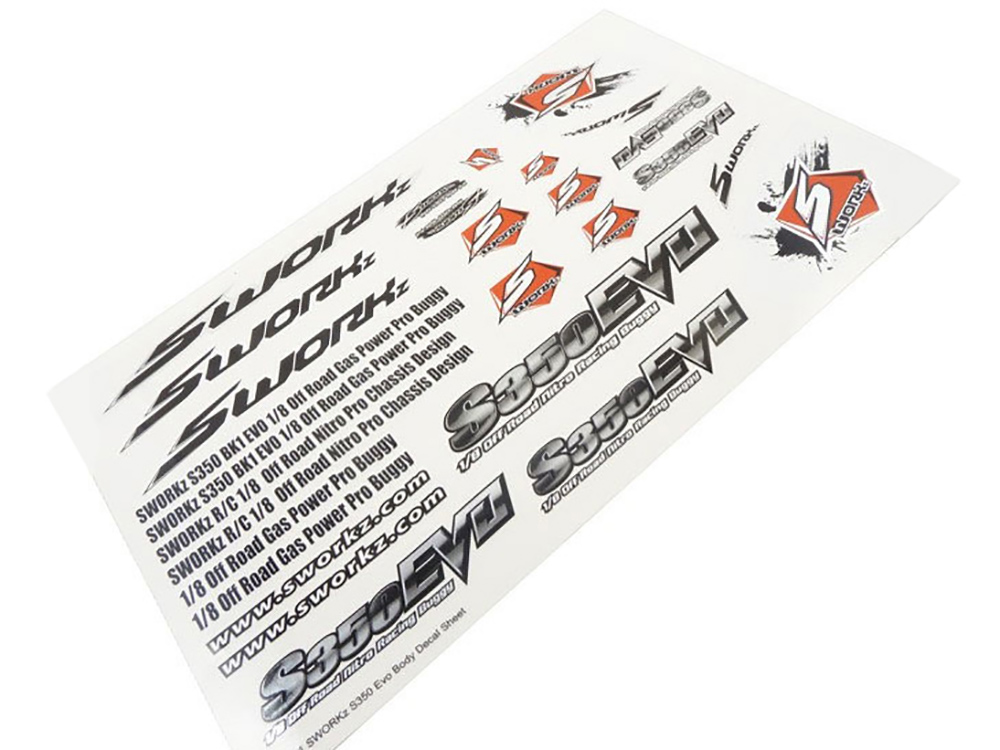 SWORKz S350 BK1 Evo Body Decal Sheet