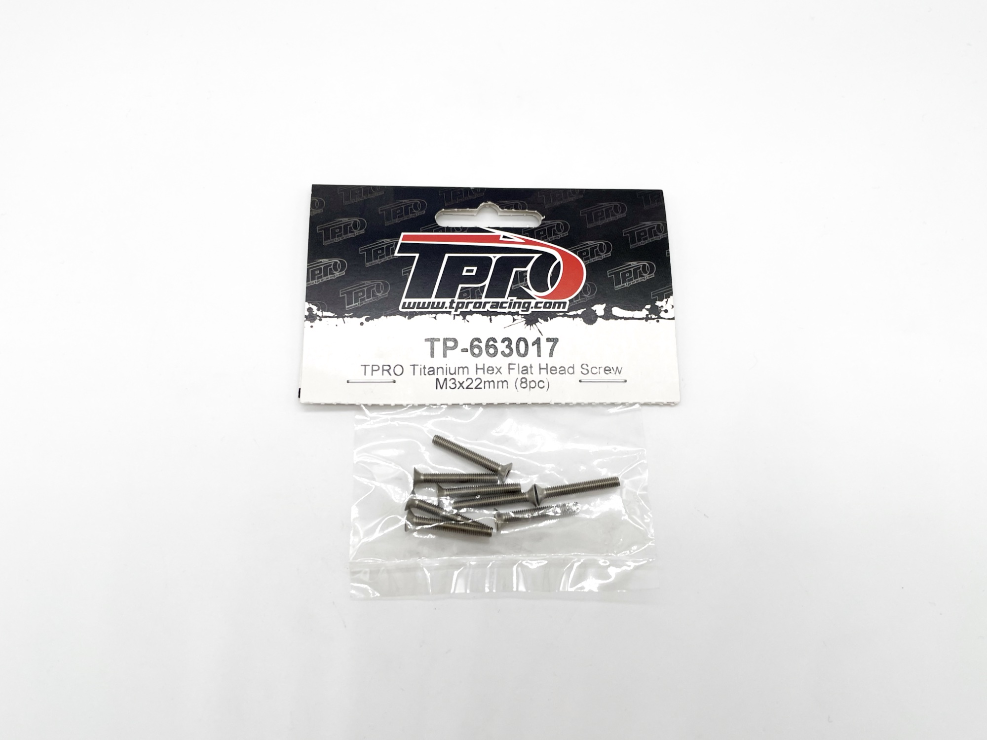 TPRO Titanium Hex Flat Head Screw M3x22mm (8pc)