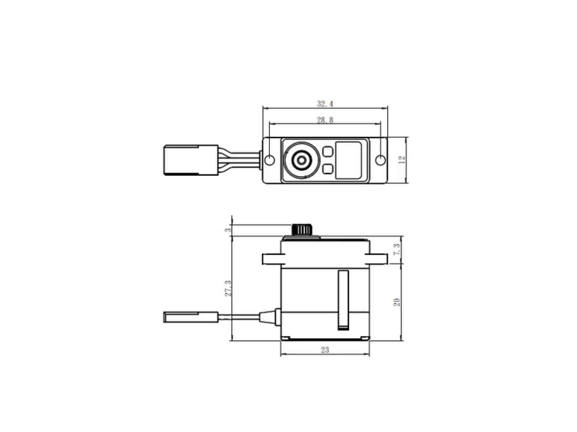 SAVÖX SV-1232MG Mini Size Digital Servo Metall Case 7,4V 5,0kg/0,05sek