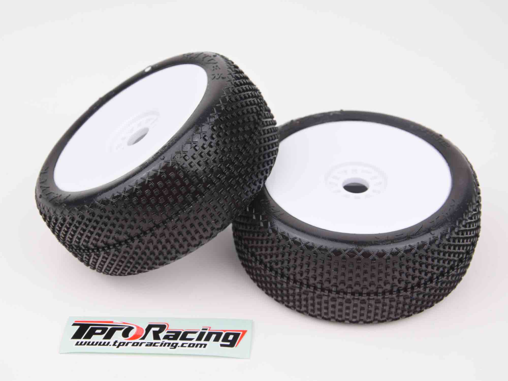 TPRO 1/8 Offroad RAIDER Racing Tire Pre-Mounted - XR (WH)