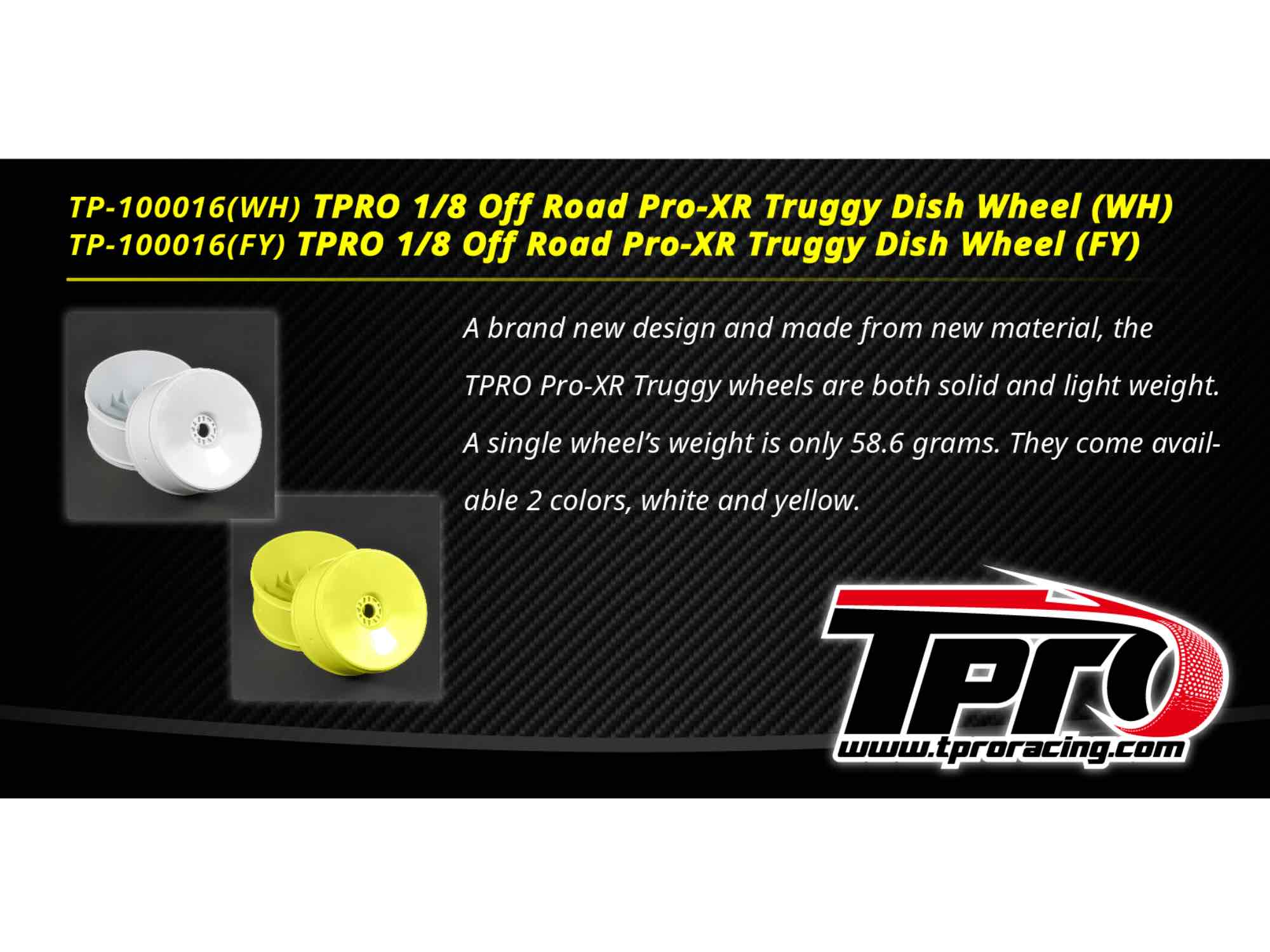 TPRO 1/8 Off Road Pro-X Truggy Dish Wheel (FY)(2)