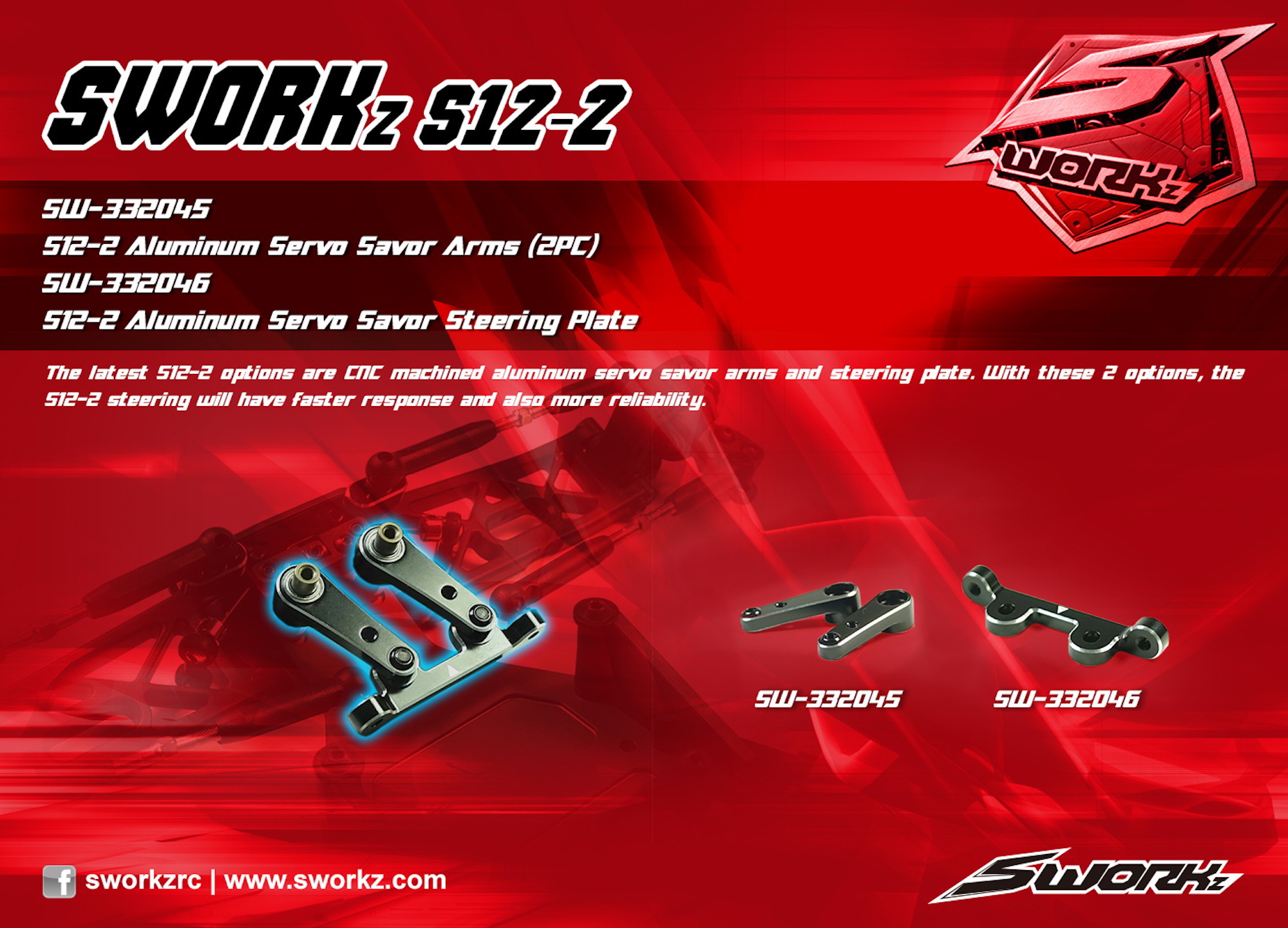 SWORKz Aluminium Servo Saver Arms (2)