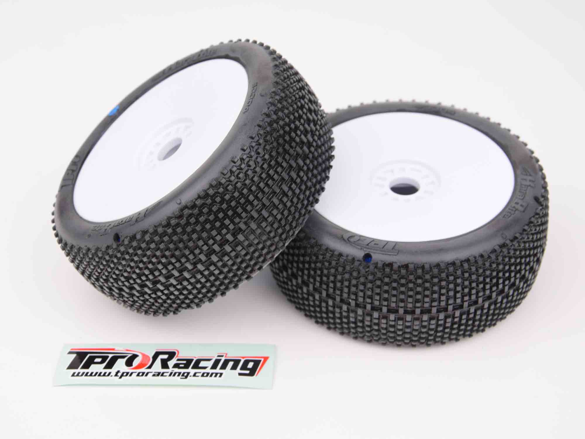 TPRO 1/8 OffRoad HARABITE Racing Tire Pre-Mounted (Clay C4 - Super Soft)(WH)