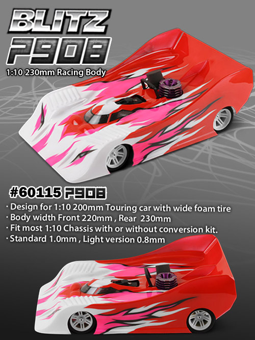 TPRO GT 3000 1/8 GT Karosserie komplett inkl. Dekorbogen 1,0mm